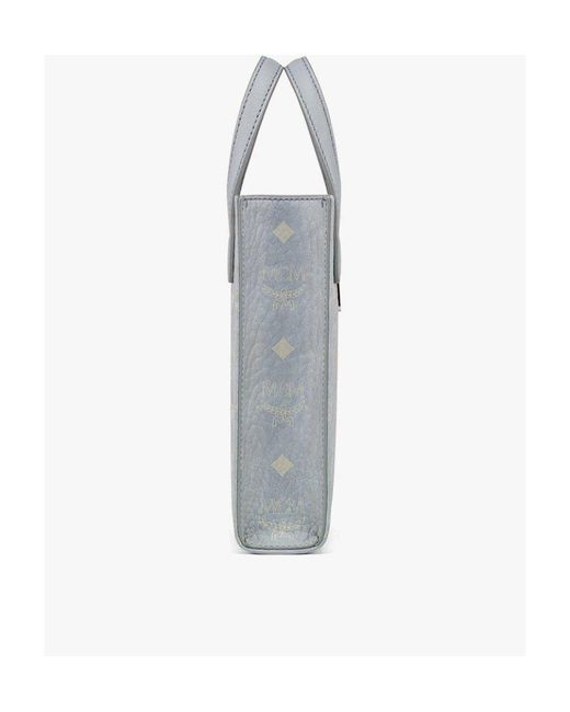 MCM Gray Aren Visetos Shoulder Bag