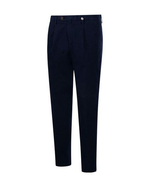 Myths Blue Straight-Leg Casual Trousers for men