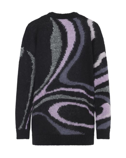 Emilio Pucci Black Pucci Marmo Inlay Oversized V-Neck Cardigan