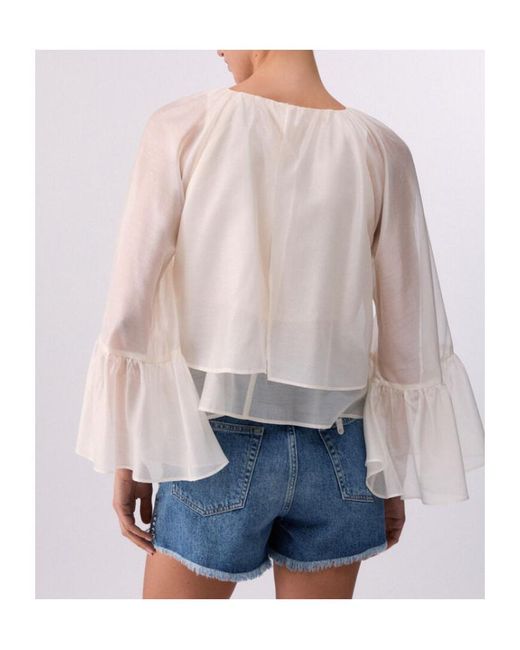 Liu Jo Multicolor Ruffled Crewneck Blouse