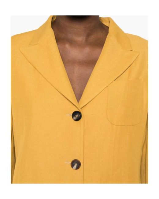 Fabiana Filippi Yellow Buttoned Pocket Blazer