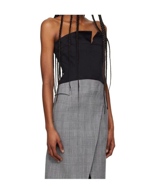 RECTO. Black Cropped Strapless Top