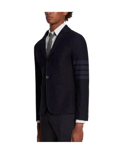 Thom Browne Blue Bar Single-Breasted Jacket for men