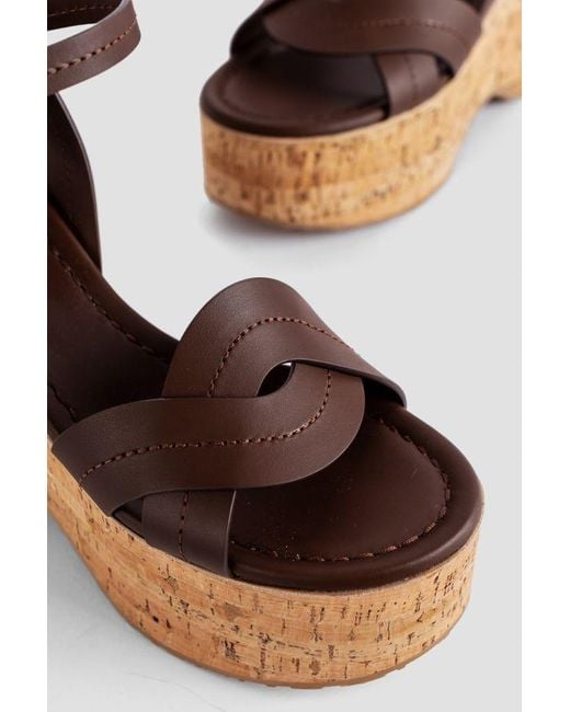 Gianvito Rossi Brown Crossover Platform Sandals