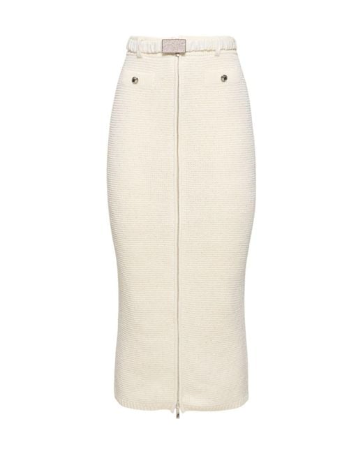 Alessandra Rich Natural Belt-Loop Skirt