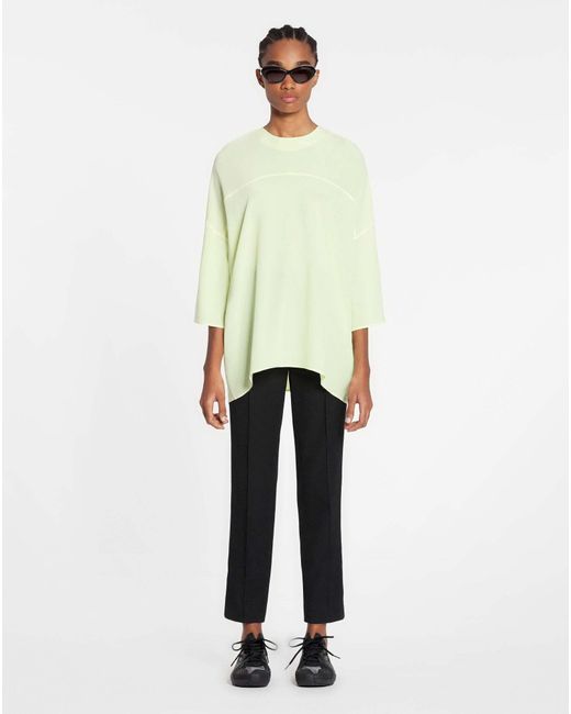 Lanvin Yellow Draped Silk Blouse