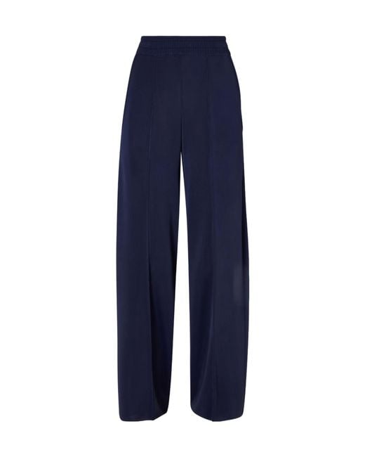 Lanvin Blue Ribbed Knit Trousers