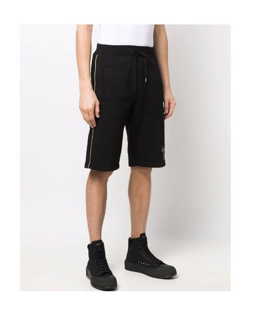 Giuseppe Zanotti Black Logo Embroidered Drawstring Track Shorts for men