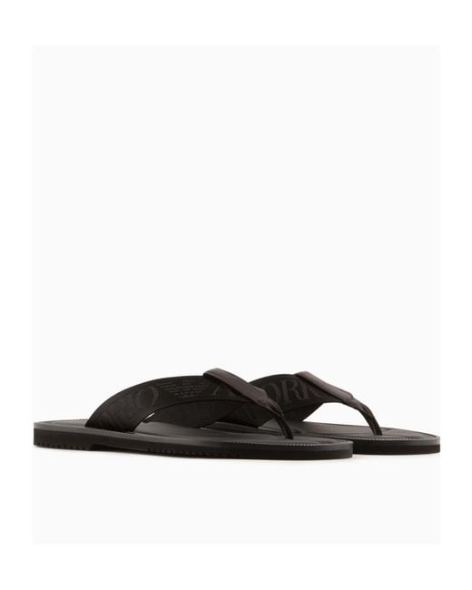 Emporio Armani Brown Logo Slippers for men