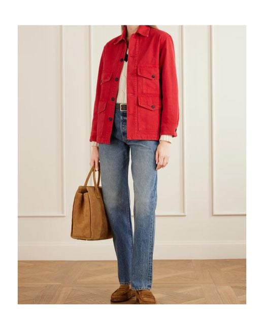 Nili Lotan Red Leroy Denim Jacket
