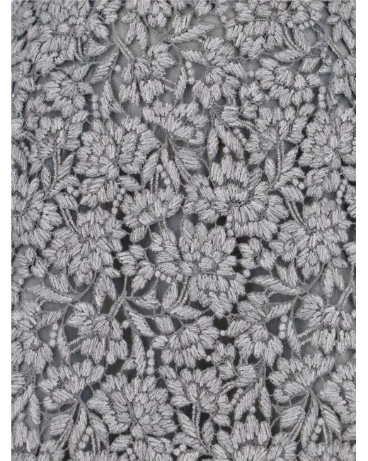 Ermanno Scervino Gray Lace Midi Skirt