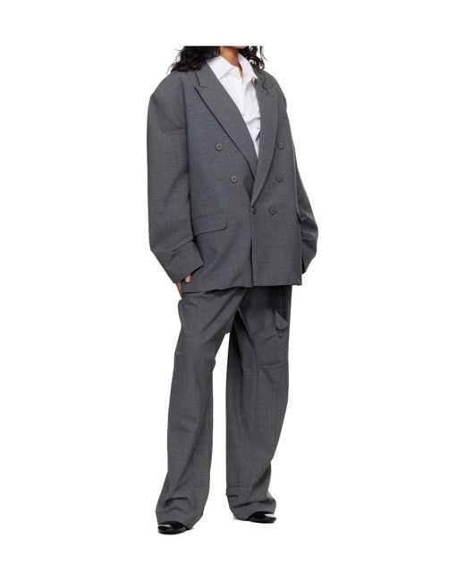 OTTOLINGER Gray Strapped Baggy Suit Pants