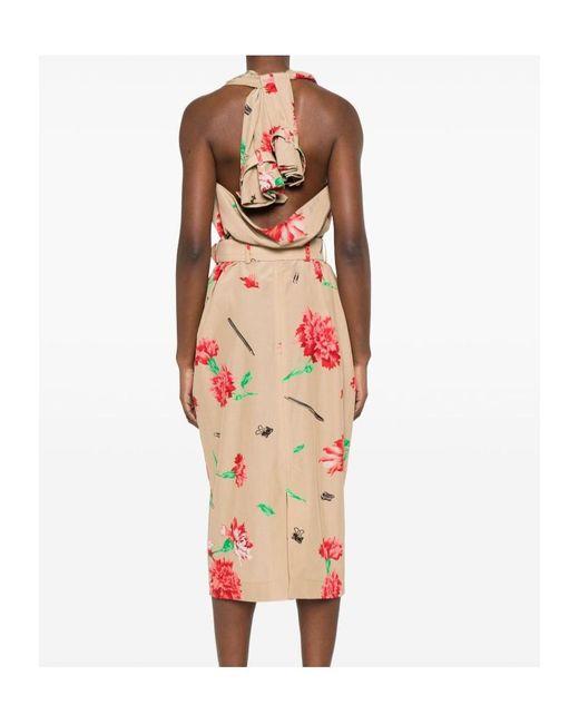Moschino White Floral Midi Dress