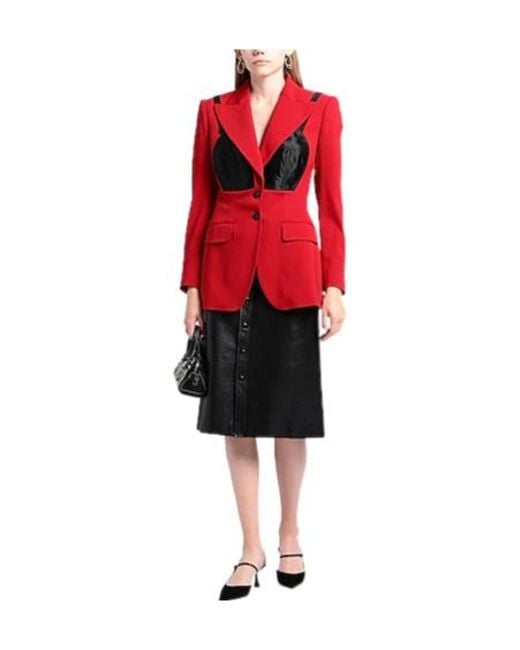 Dolce & Gabbana Red Twotone Minimalist Blazer