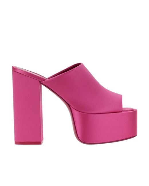 Paris Texas Purple Sasha Block Heel Mules