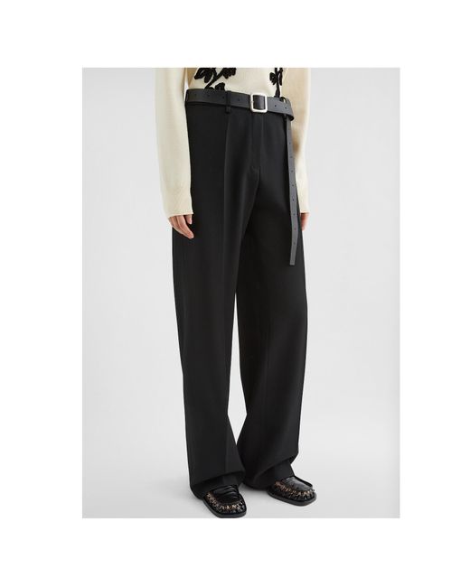 Jil Sander Black Wool Gabardine Tailored Trousers