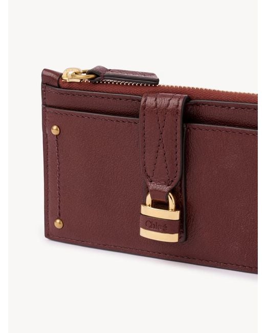 Chloé Purple Locker-Detail Strap Leather Wallet