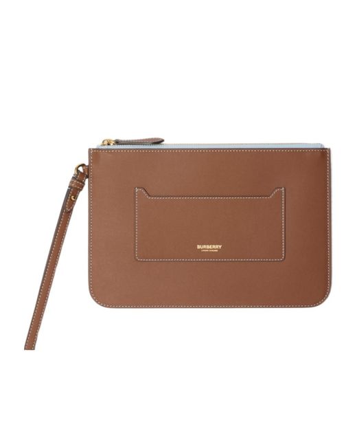 Burberry Brown Zippered Clutch