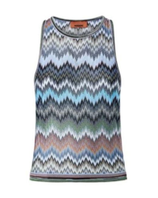 Missoni Blue Round-Neck Knitwear