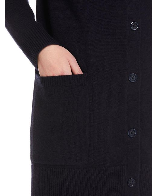 Max Mara Blue Villar V-Neck Long-Sleeved Cardigan