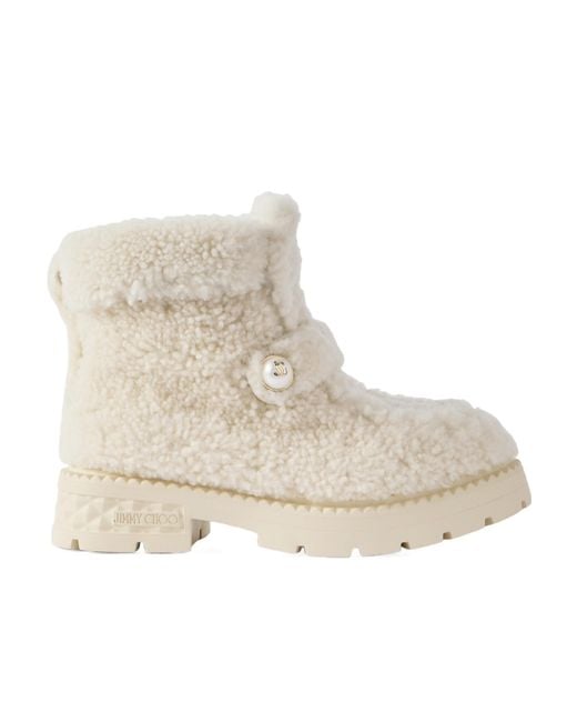 Jimmy Choo Natural Round Toe Ankle Boots