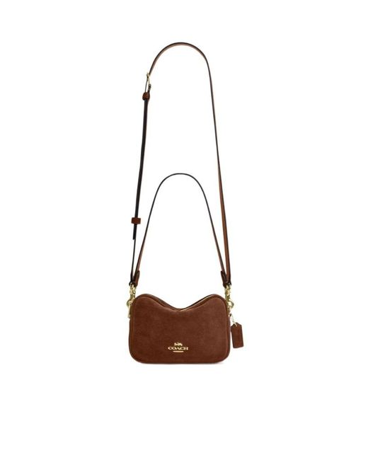 COACH Brown Mini Carey Crossbody Bag