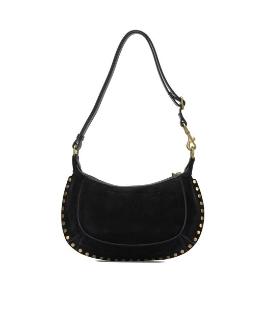 Isabel Marant Black Oskan Moon Suede Shoulder Bag