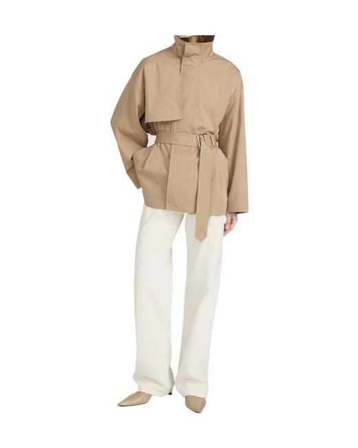 FRAME Natural Storm-Flap Belted Jacket
