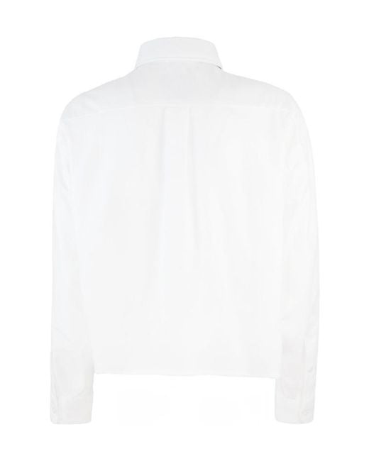 A.P.C. White Long-Sleeved Button-Up Shirt
