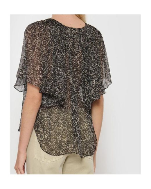 Isabel Marant Gray Isabel Marant Étoile Neslya Floral-Printed Tie-Fastened Blouse