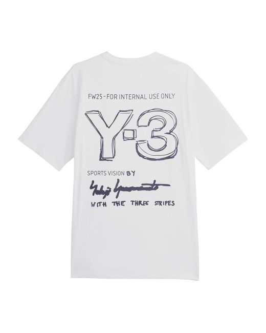 Y-3 White Short-Sleeve Cotton T-Shirt for men
