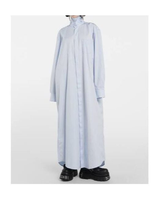 Vetements Blue Deconstructed Cotton Shirt Dress