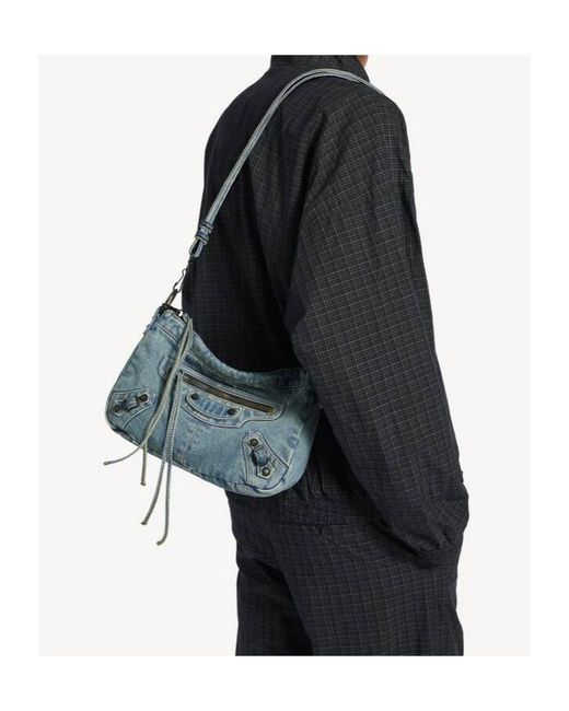 Balenciaga Blue Le City Moto Small