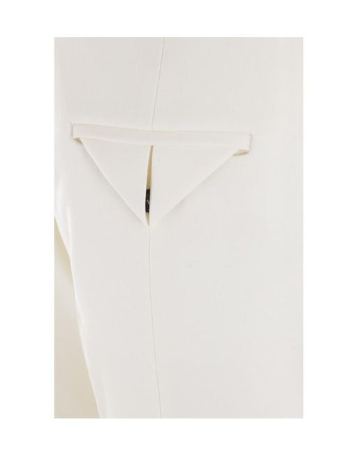 Bottega Veneta White Straight-Leg Turn Up Hem Trousers