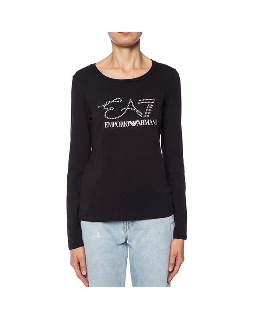 EA7 Black Crystal Set Long-Sleeved T-Shirt