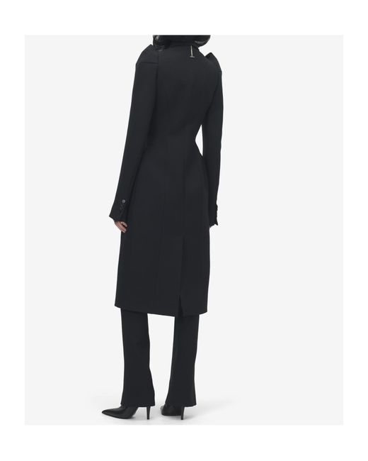 Alexander McQueen Black Wool-Blend Structured Coat
