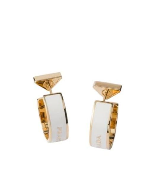 Prada Metallic Metal Earrings