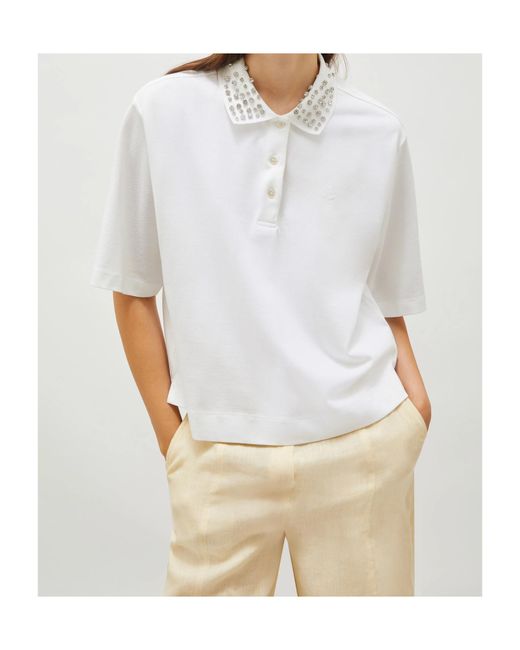 Marella White Short-Sleeved Polo Shirt