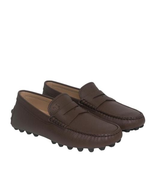 Tod's Brown Round Toe Driving Shoes for men