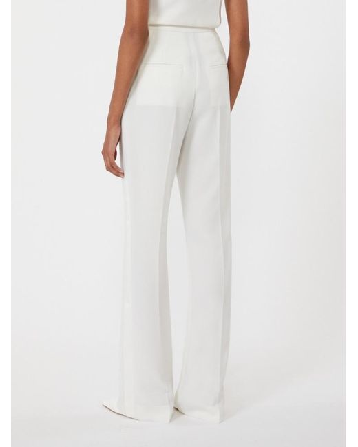 Max Mara White Pianoforte Crine Straight Leg Pants