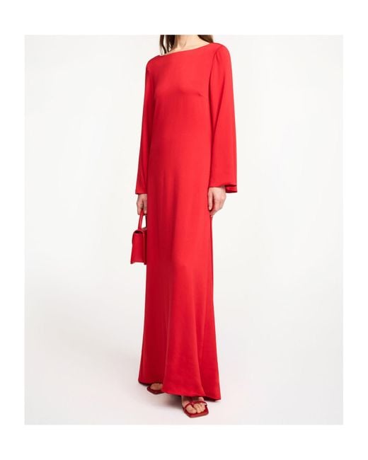 By Malene Birger Red Draped Back Dress