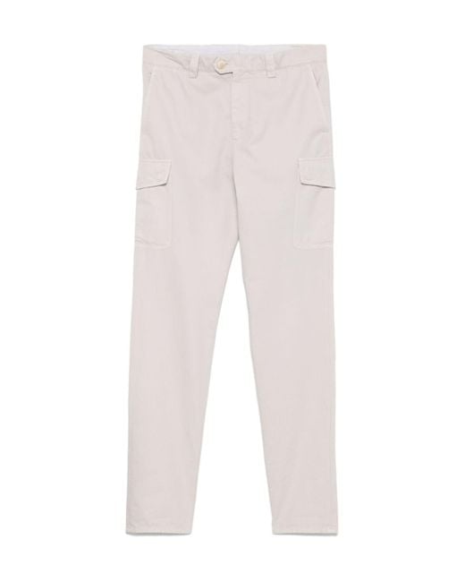 Brunello Cucinelli White Straight-Leg Cargo Pants for men