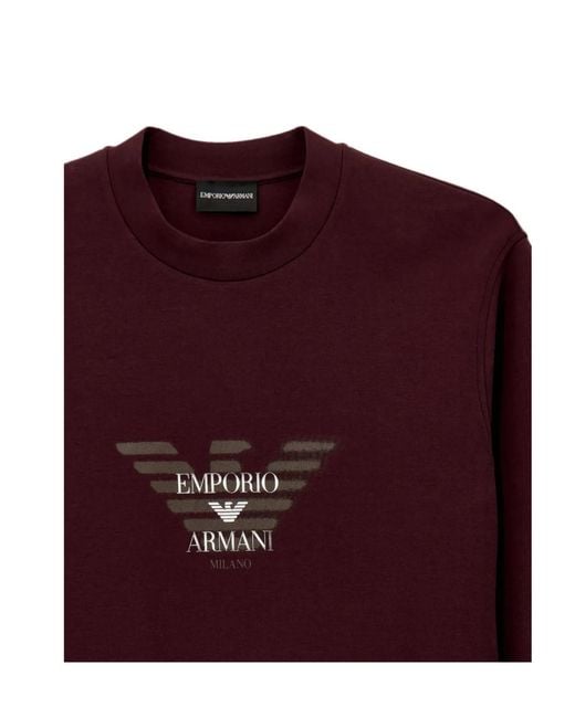 Emporio Armani Red Logo-Print Sweatshirt for men