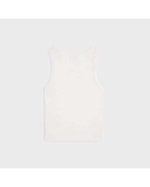 Céline White Triomphe Tank Top