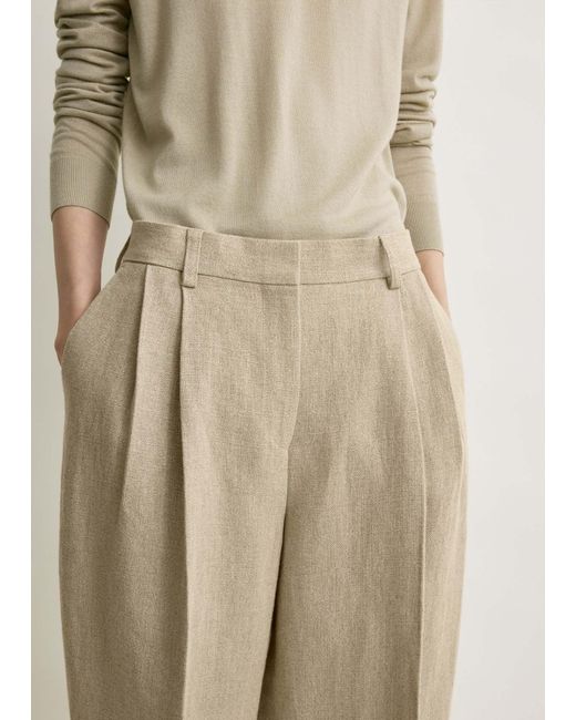 Totême Natural Totême Double-Pleat Cropped Trousers
