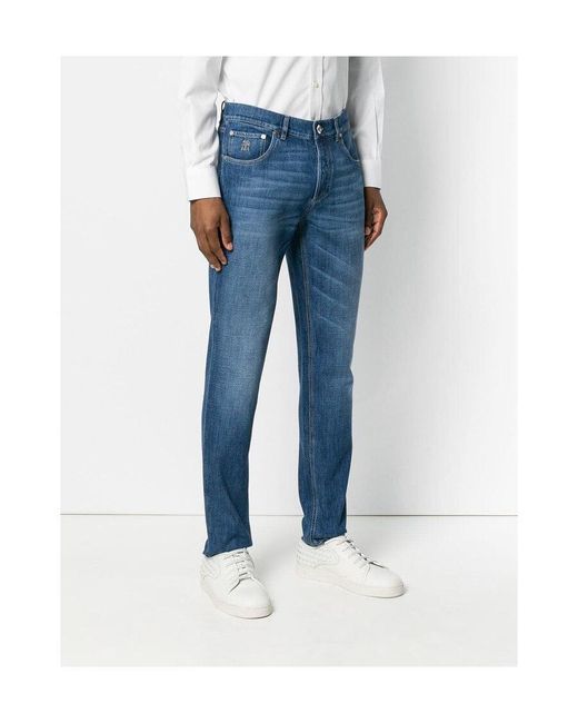 Brunello Cucinelli Blue Skinny Jeans for men