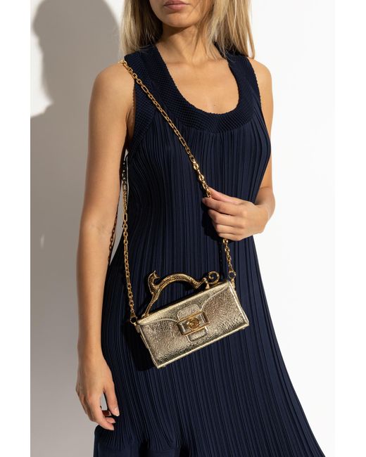Lanvin Metallic Embossed Cat Handled Tote Bag
