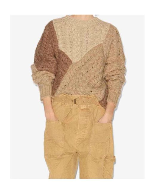 Isabel Marant Natural Isabel Marant Étoile Patchwork Cable-Knit Jumper