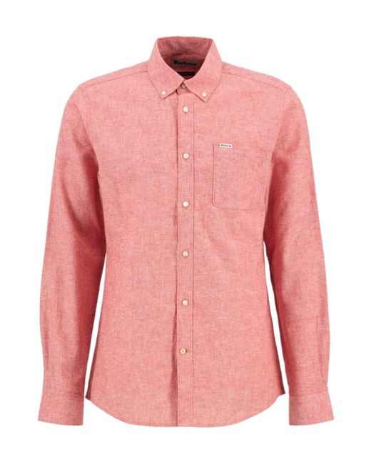 Barbour Pink Nelson Tailored Long-Sleeved Shirt for men