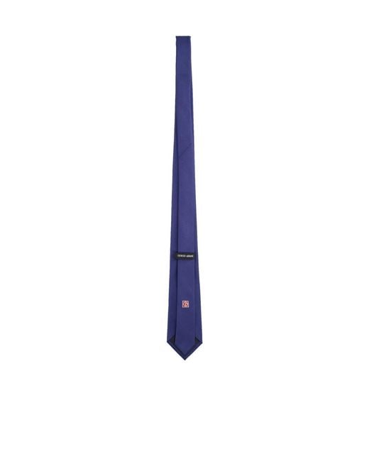 Giorgio Armani Blue Logo Patch Tie for men